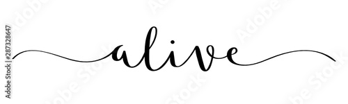 ALIVE vector brush calligraphy banner with swashes