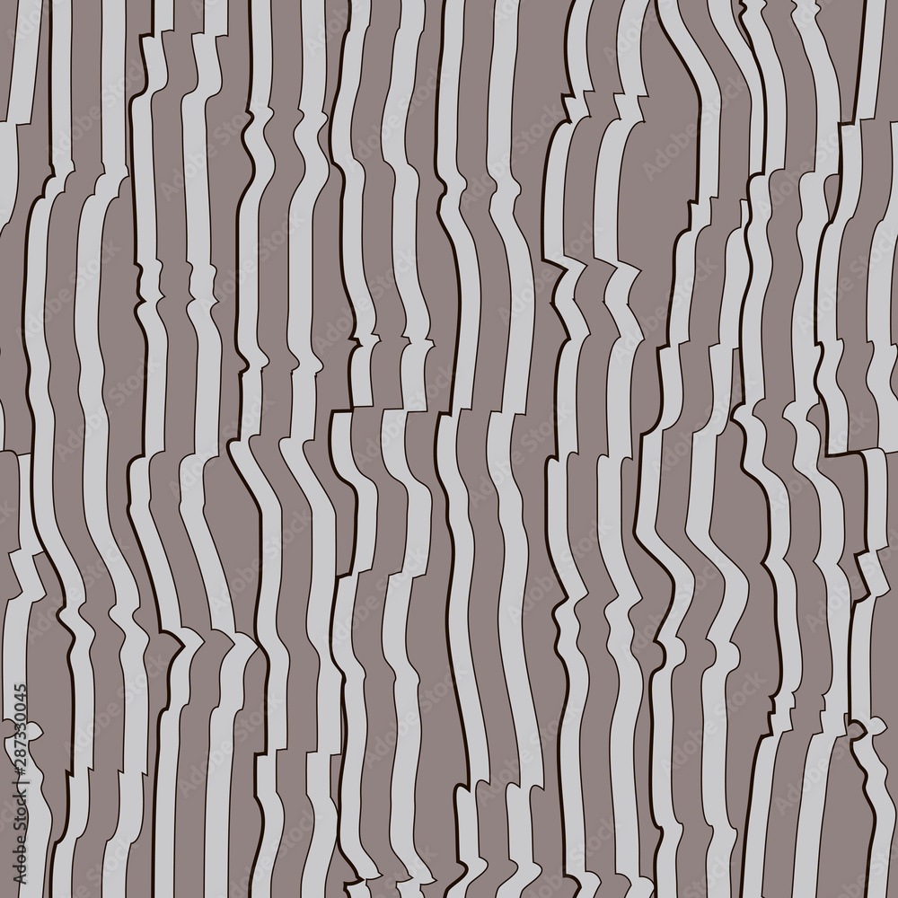 Fototapeta premium Wavy line pattern. Hand drawn stripes. 