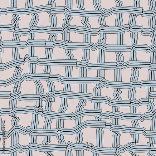 Abstract pattern with lines similar to gauze. Background with curved lines. Ornament in white and gray colors.