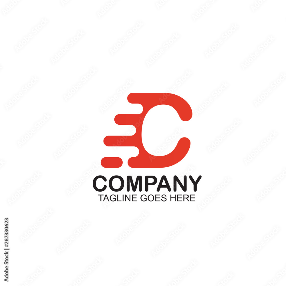 Abstract motion C letter logo design template Abstract motion C letter logo design template