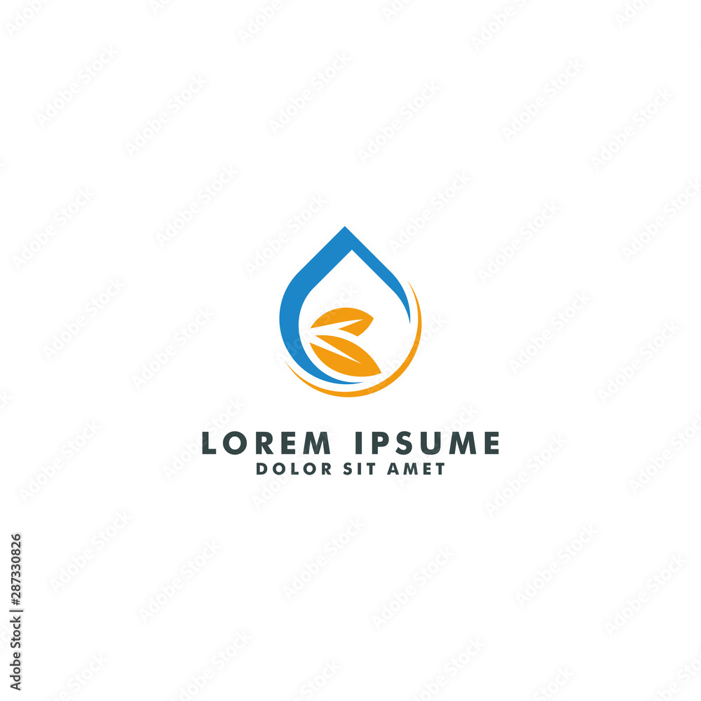 water drop leaf nature logo design vector water drop leaf nature logo design vector