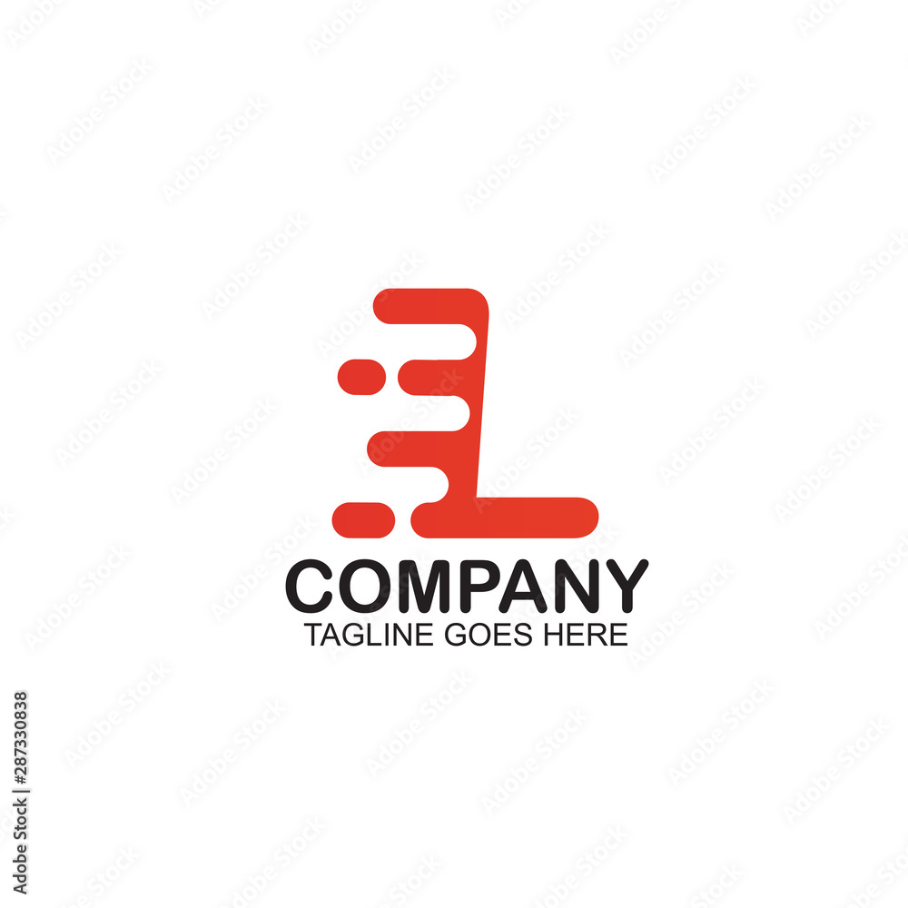 Obraz premium Abstract motion L letter logo design template