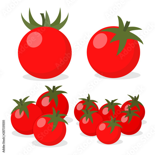 Cherry tomatoes icon. Vector illustration