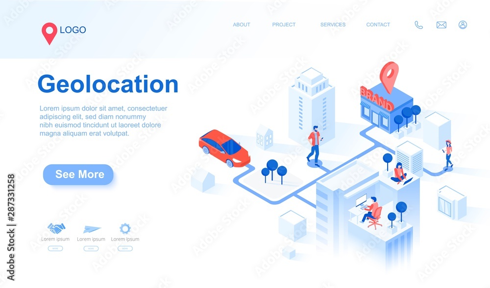 Modern flat design isometric concept of Marketing Strategy for banner and website. Landing page template. Business analysis, content strategy and management concept. geomarketing.Vector illustration. 