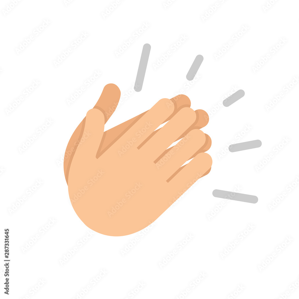 Obraz premium Clapping hands vector flat icon illustration