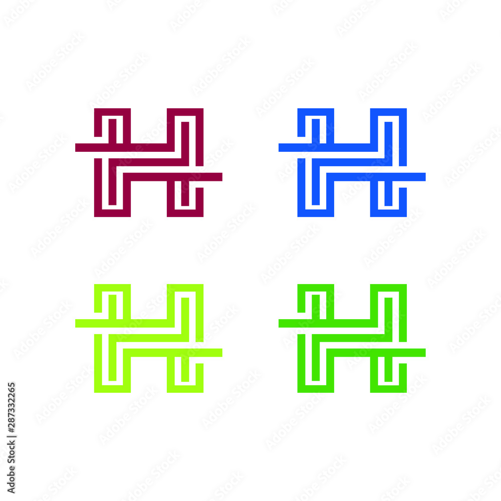 letter H with line concept ready to use letter H with line concept ready to use