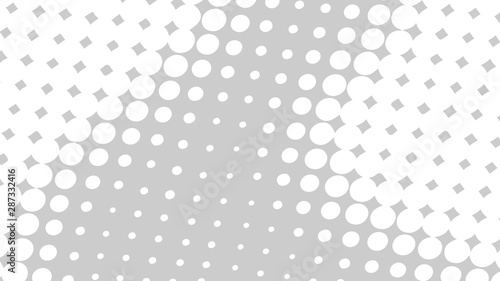Grey and white pop art background in retro comic style with halftone dots design isolated