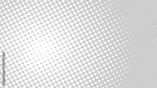 Grey and white dotted background in pop art retro style, vector illustration