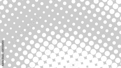 Grey and white retro pop art background with halftone dots