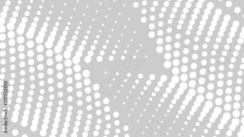 Grey and white modern pop art background with halftone dots design, vector illustration