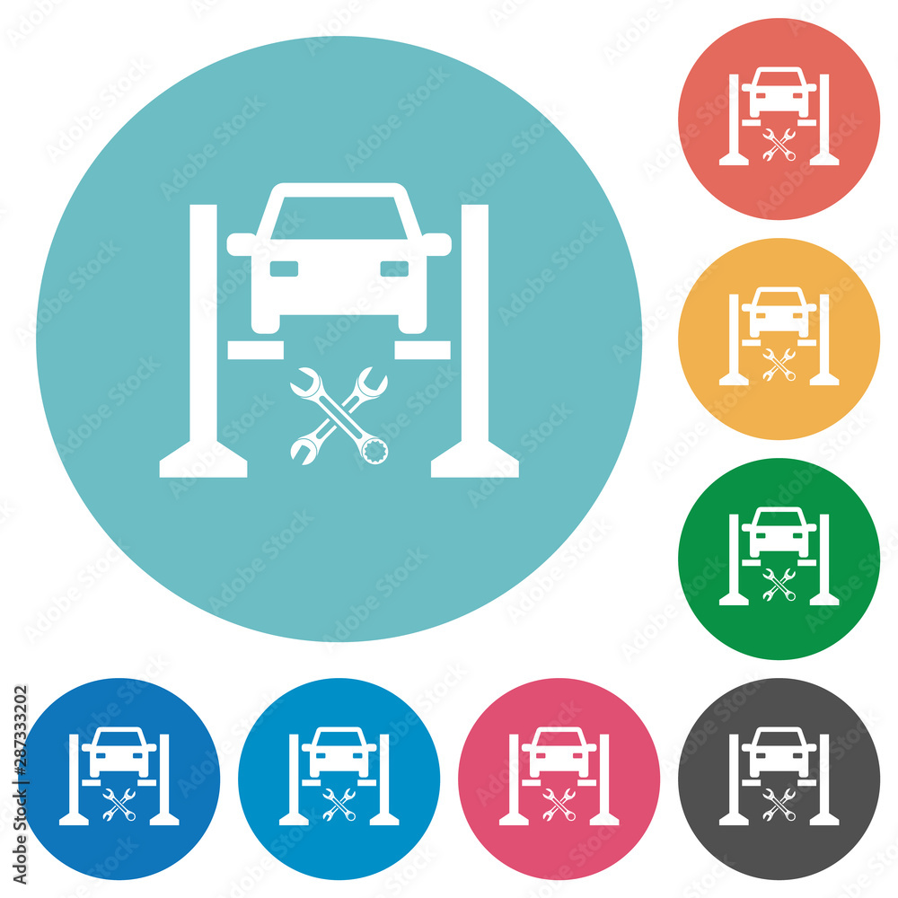 Car service flat round icons Car service flat round icons