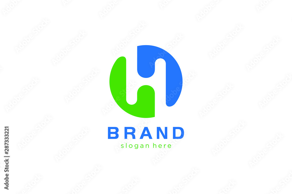 Fototapeta premium letter H with circle concept ready to use