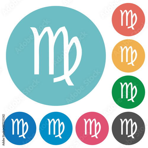 virgo zodiac symbol flat round icons