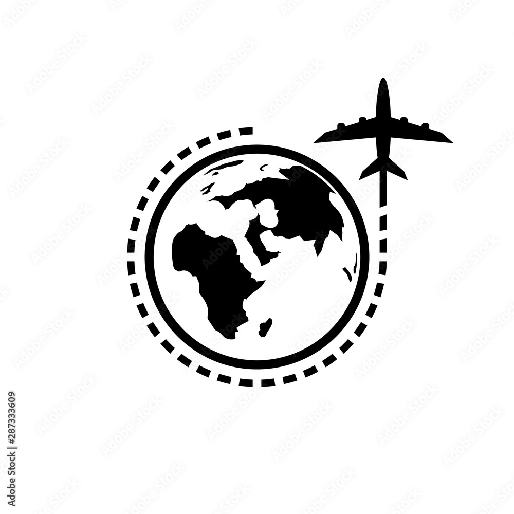 Fototapeta premium World travel isolated icon on a white background.