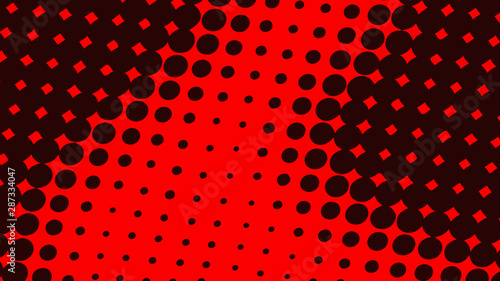 Dark red pop art background in retro comic style with halftone dots design isolated
