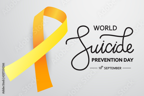 World Suicide Prevention Day concept with awareness ribbon. white background vector illustration for web and printing.