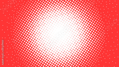 Light red retro comic pop art background with haftone dots design. Vector clear template for banner or comic book design, etc