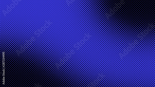 Dark blue pop art background with dots design, abstract vector illustration in retro comics style
