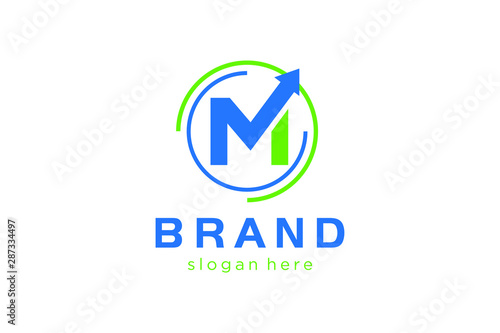 unique letter M with arrow style ready to use
