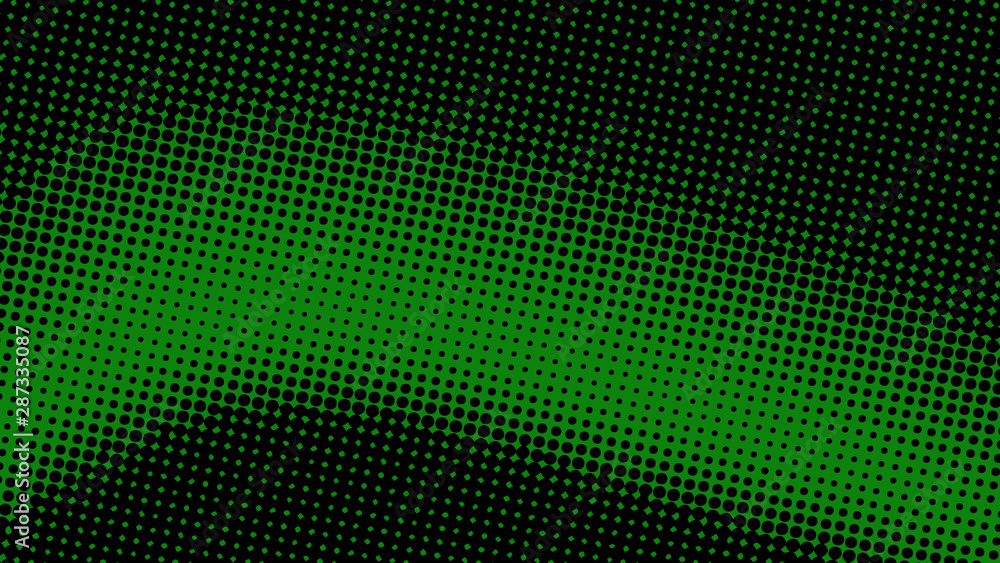 Green and black retro comic pop art background with dots, cartoon halftone background vector illustration eps10 Green and black retro comic pop art background with dots, cartoon halftone background vector illustration eps10