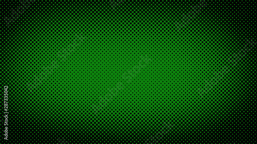 Green and black retro comic pop art background with haftone dots design. Vector clear template for banner or comic book design, etc