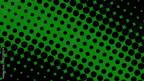 Green and black pop art background in retro comic style with halftone dots design isolated