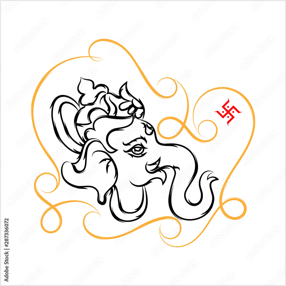 Ganesha The Lord Of Wisdom Calligraphic Style Ganesha The Lord Of Wisdom Calligraphic Style