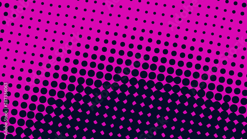 Magenta retro pop art background with halftone dots