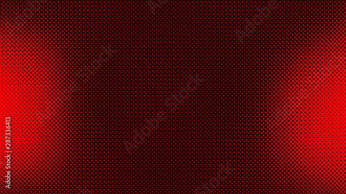 Dark red pop art background with dots design, abstract vector illustration in retro comics style
