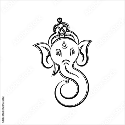 Ganesha The Lord Of Wisdom Calligraphic Style