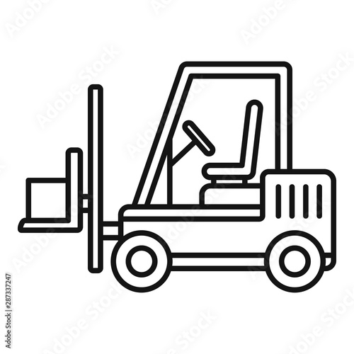 Forklift icon. Outline forklift vector icon for web design isolated on white background