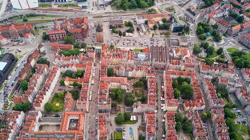 Aerial view of Gdansk. Landscape of Gdansk old city with the Mot awa River. © F8  \ Suport Ukraine