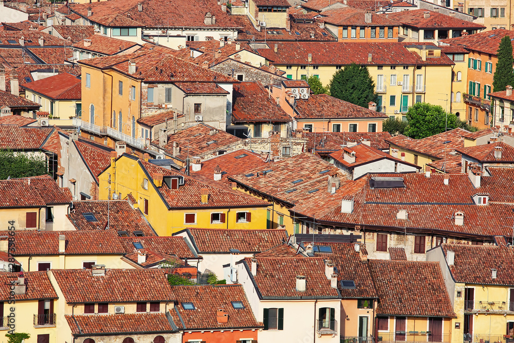 Rooftops of Verona, urban outdoor background