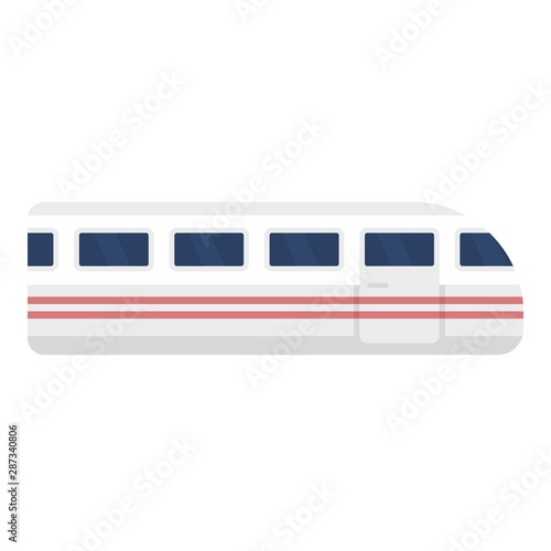 Subway train icon. Flat illustration of subway train vector icon for web design