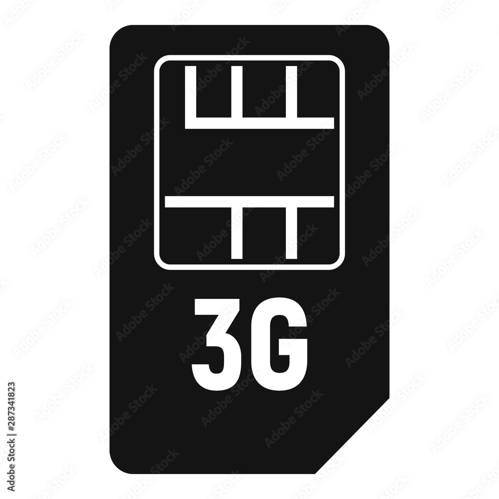 3g sim card icon. Simple illustration of 3g sim card vector icon for web design isolated on white background 3g sim card icon. Simple illustration of 3g sim card vector icon for web design isolated on white background