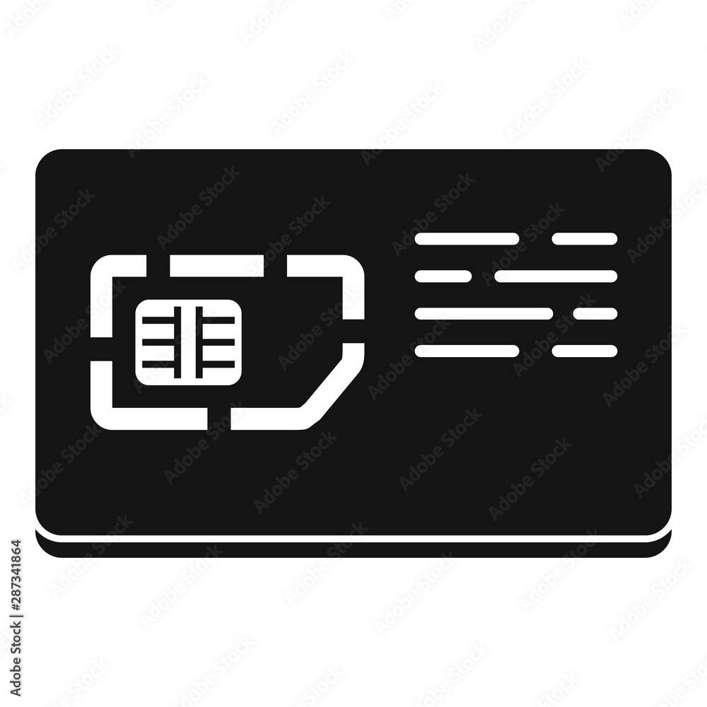 Mobile sim card icon. Simple illustration of mobile sim card vector icon for web design isolated on white background Mobile sim card icon. Simple illustration of mobile sim card vector icon for web design isolated on white background