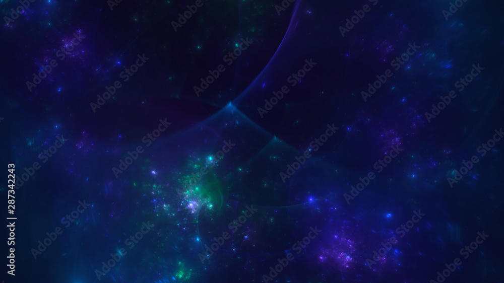 Obraz premium 3D rendering multicolored abstract fractal on black background