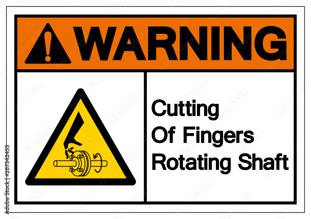 Warning Cutting of Fingers Rotating Shaft Symbol Sign, Vector Illustration, Isolate On White Background Label .EPS10 Warning Cutting of Fingers Rotating Shaft Symbol Sign, Vector Illustration, Isolate On White Background Label .EPS10