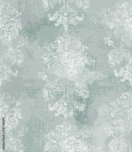 Baroque ornament Vector. Luxury watercolor trendy texture. Vintage retro old ...