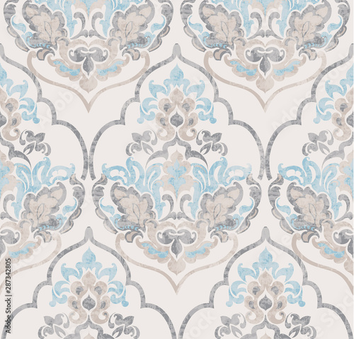 Baroque ornament Vector. Luxury watercolor trendy texture. Vintage retro old styles