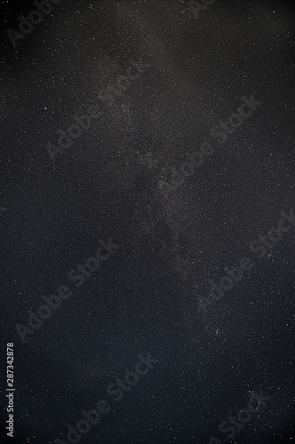 Real Night Sky Stars With Milky Way Galaxy. Natural Starry Sky Black Background © Grigory Bruev