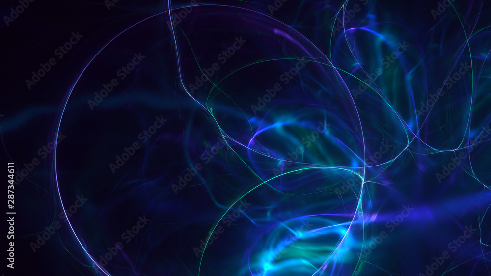 Naklejka premium 3D rendering multicolored abstract fractal on black background