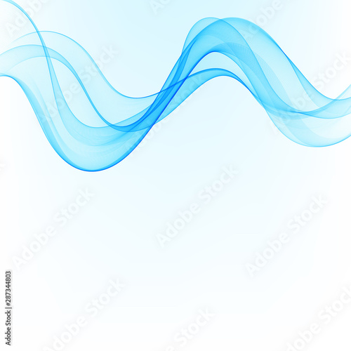 Abstract color wave design element. Blue wave.Vector
