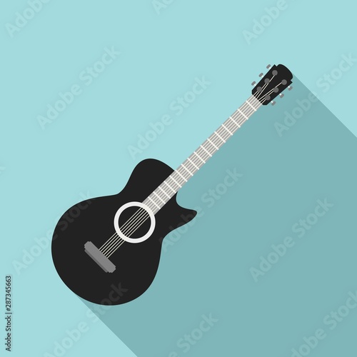 Guitar icon. Flat illustration of guitar vector icon for web design