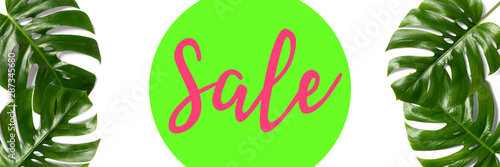 Sale - typography, text on modern illustrated background