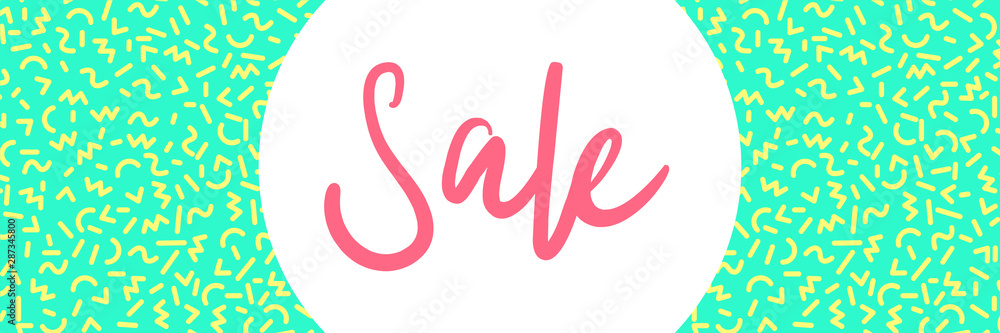 Sale - typography, text on modern illustrated background