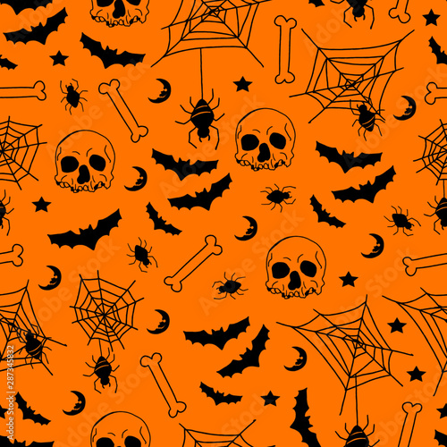 Spooky Haloween Seamless Pattern