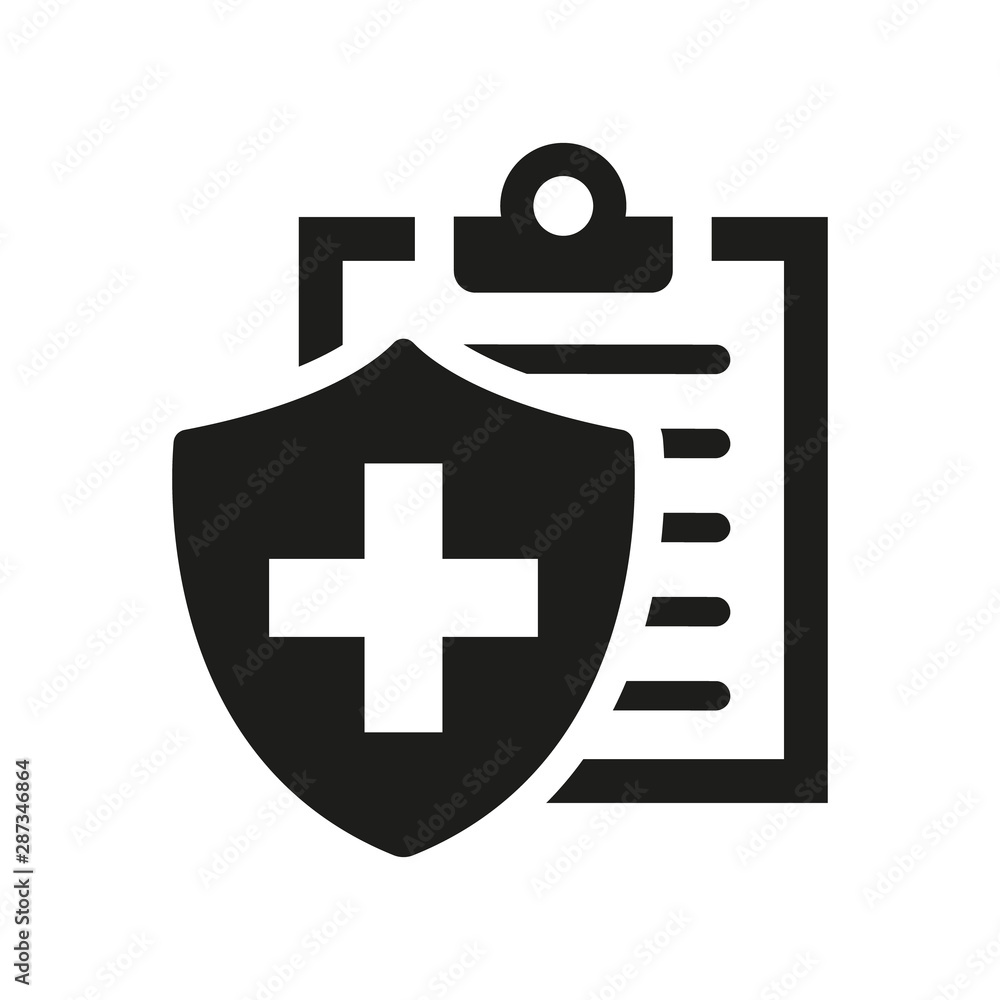 Fototapeta premium Medical insurance icon on white background.
