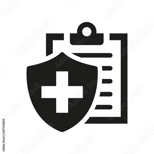 Medical insurance icon on white background.