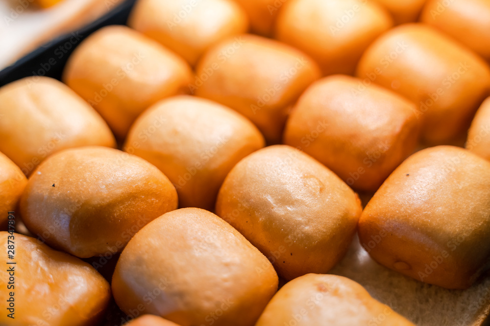 Fried steamed unstuffed bao bun Fried steamed unstuffed bao bun